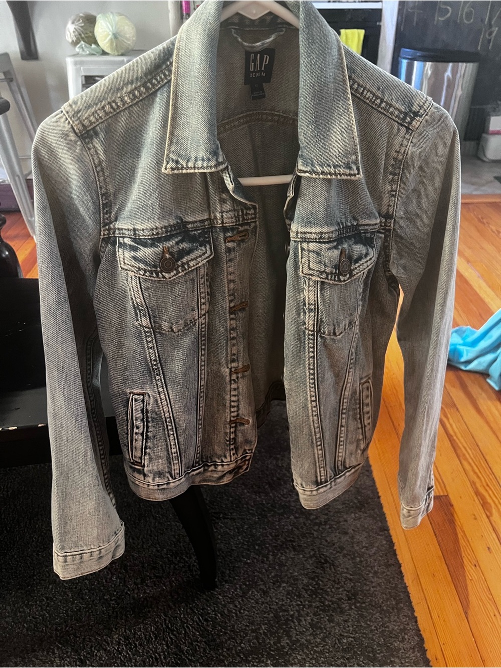 GAP Women's Light Grey-Blue Denim Jacket
